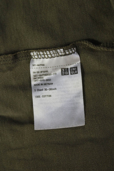 Uniqlo Unisex Basic Green Cotton Long Sleeve T-Shirt Size S
