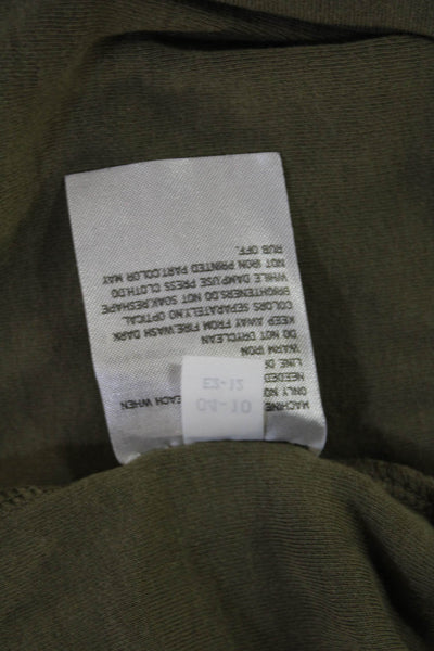 Uniqlo Unisex Basic Green Cotton Long Sleeve T-Shirt Size S