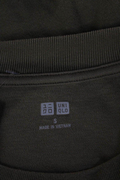 Uniqlo Unisex Basic Green Cotton Long Sleeve T-Shirt Size S