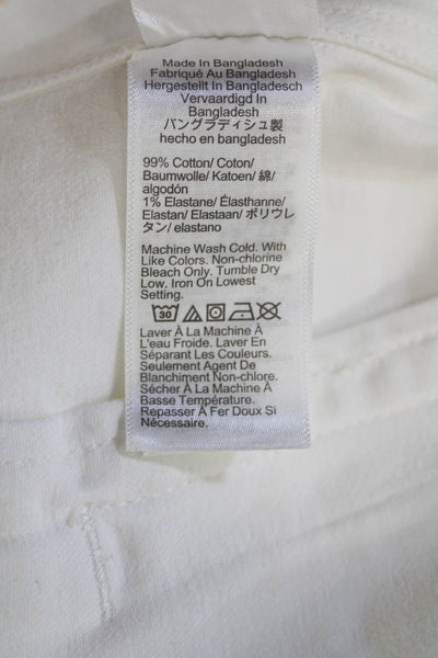 J Crew Womens White Collared Button Long Sleeve Cotton Jacket Size L