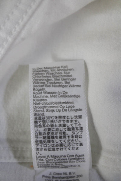 J Crew Womens White Collared Button Long Sleeve Cotton Jacket Size L