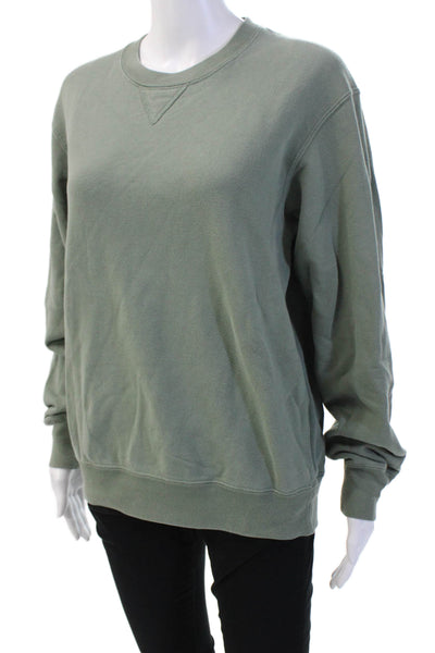 Uniqlo Unisex Pullover Sweatshirt Green 100% Cotton Long Sleeve Size S