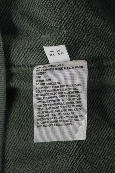 Uniqlo Unisex Pullover Sweatshirt Green 100% Cotton Long Sleeve Size S