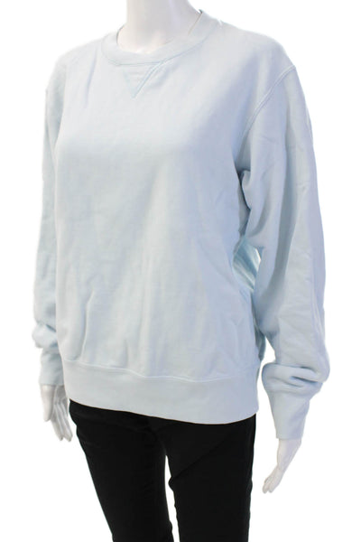 Uniqlo Unisex Pullover Sweatshirt Light Blue 100% Cotton Crew Neck Size S