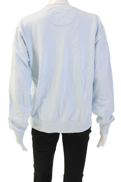 Uniqlo Unisex Pullover Sweatshirt Light Blue 100% Cotton Crew Neck Size S