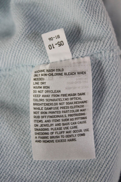 Uniqlo Unisex Pullover Sweatshirt Light Blue 100% Cotton Crew Neck Size S