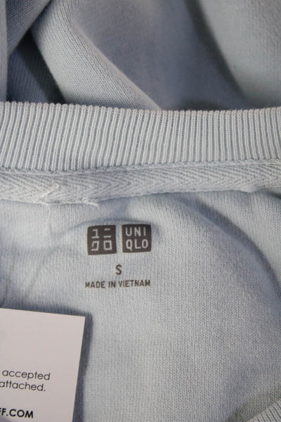 Uniqlo Unisex Pullover Sweatshirt Light Blue 100% Cotton Crew Neck Size S
