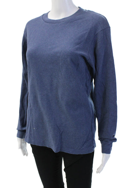 Uniqlo Unisex Basic Jersey Tee Dark Blue Cotton Crew Longsleeve Solid Size S