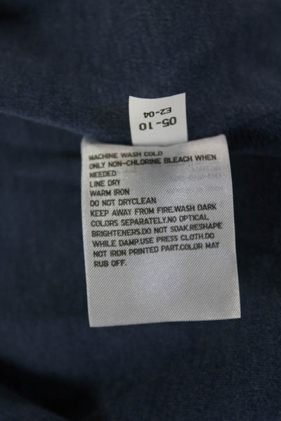 Uniqlo Unisex Basic Jersey Tee Dark Blue Cotton Crew Longsleeve Solid Size S