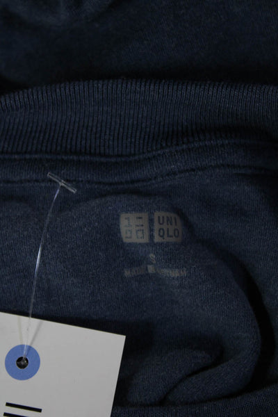 Uniqlo Unisex Basic Jersey Tee Dark Blue Cotton Crew Longsleeve Solid Size S