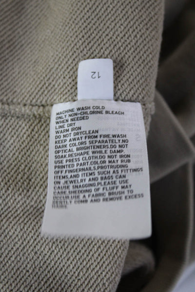 Uniqlo Unisex Pullover Sweatshirt Beige Cotton Crew Neck Long Sleeve Size S