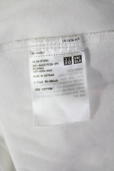 Uniqlo Unisex Long Sleeve Basic T-Shirt White 100% Cotton Size S