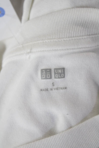 Uniqlo Unisex Long Sleeve Basic T-Shirt White 100% Cotton Size S
