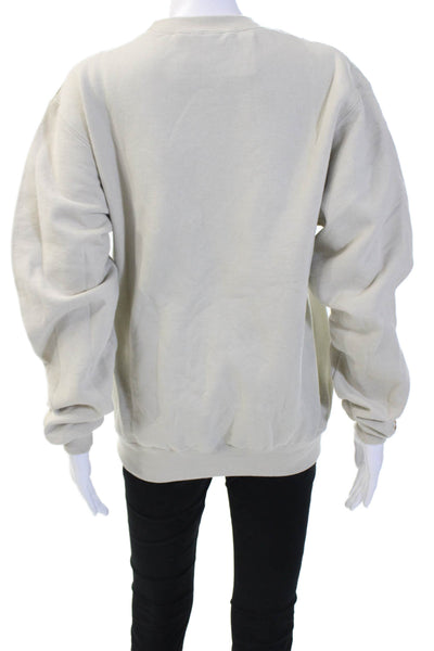 Champion Unisex Beige Pullover Sweatshirt Crew Neck Funny Size S