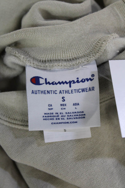 Champion Unisex Beige Pullover Sweatshirt Crew Neck Funny Size S