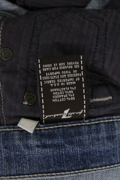 7 For All Mankind Womens Straight Jeans Blue Low Rise Size 25