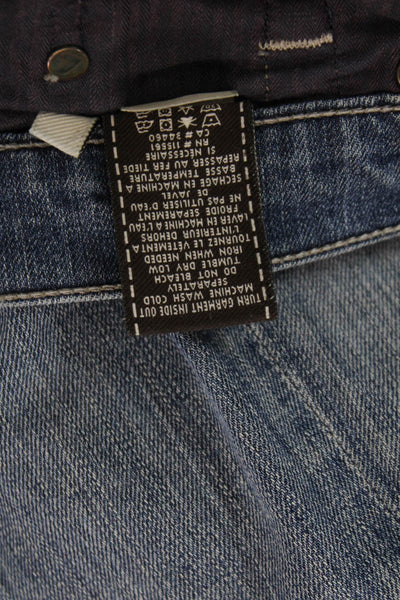 7 For All Mankind Womens Straight Jeans Blue Low Rise Size 25
