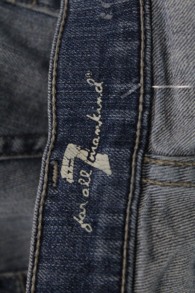7 For All Mankind Womens Straight Jeans Blue Low Rise Size 25