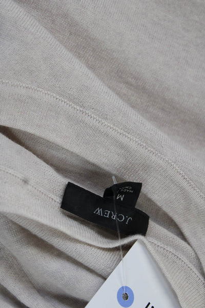 J Crew Women Pullover Merino Wool Crew Neck Beige Long Sleeve Size M