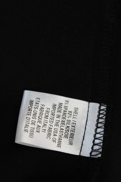 Milly Womens Black V-Neck Short Sleeve Silk Blend Classic Blouse Size S
