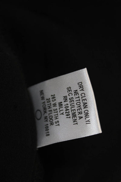 Milly Womens Black V-Neck Short Sleeve Silk Blend Classic Blouse Size S