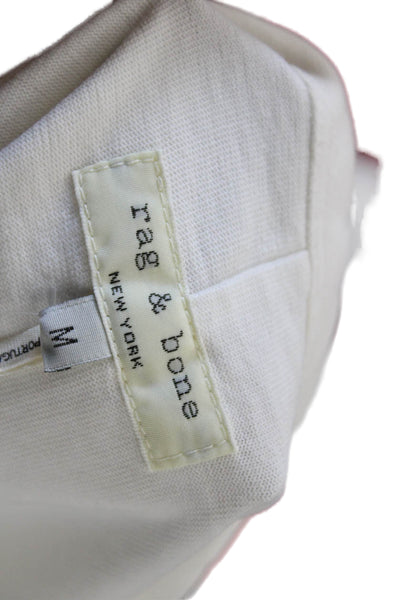 Rag & Bone Women Cropped Graphic Cotton Tank Sleeveless Crew Neck White Size M