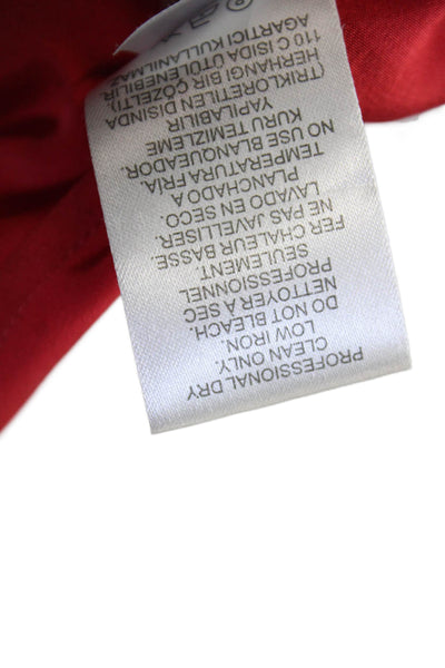 Tibi Womens Silk V-Neck Sleeveless Blouse Red Designer Size 4
