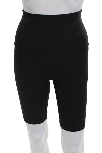 Lululemon Womens High Rise Pull On Biker Shorts Black Size 4