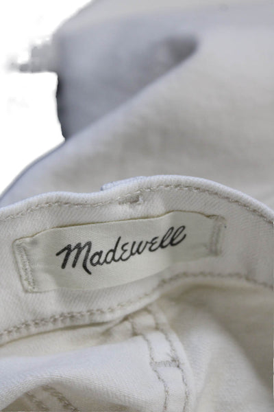 Madewell Women Cropped Ankle Jeans White High Rise Cotton Size 27