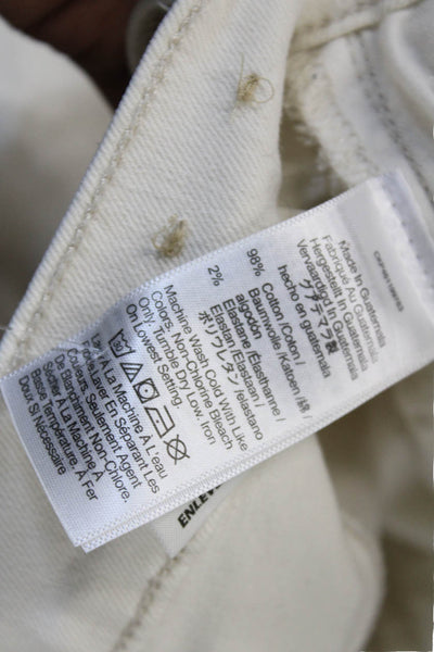 Madewell Women Cropped Ankle Jeans White High Rise Cotton Size 27