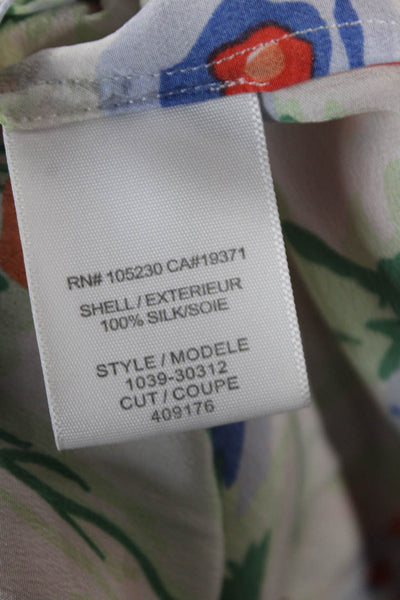 Ella Moss Women Fit & Flare V-Neck Silk Floral Sundress Multi-Color Size S
