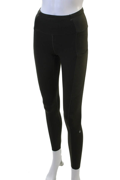 Lululemon Women Ankle Jegging Green Zip Nylon Blend Size 2