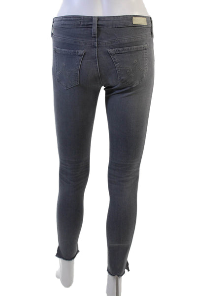 AG Women Ankle Skinny Jeans Gray Mid-Rise Designer Size 25