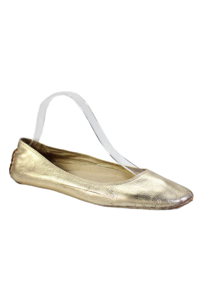 Michael Michael Kors Womens Slip On Round Toe Metallic Ballet Flats Gold Size 8
