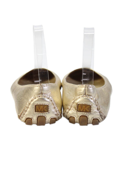 Michael Michael Kors Womens Slip On Round Toe Metallic Ballet Flats Gold Size 8