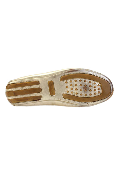 Michael Michael Kors Womens Slip On Round Toe Metallic Ballet Flats Gold Size 8