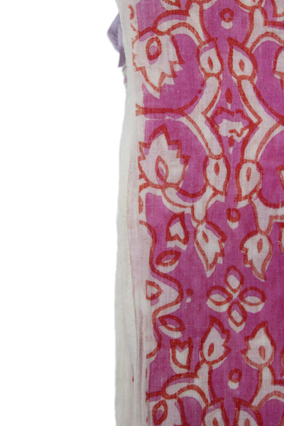 Calypso Christiane Celle Womens Beaded Trim Floral Woven Scarf Purple 80"x40"