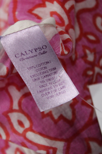 Calypso Christiane Celle Womens Beaded Trim Floral Woven Scarf Purple 80"x40"