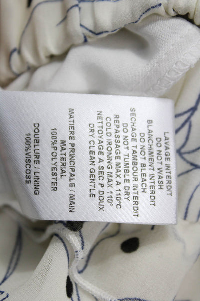 See by Chloe Womens Elastic Waistband Leaf Printed Tiered Skirt White FR 34