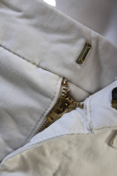 Mother Women Ankle Cropped Striped White Pants Size 26