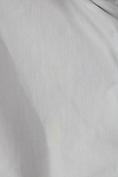 Mother Women Ankle Cropped Striped White Pants Size 26