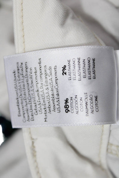 Mother Women Ankle Cropped Striped White Pants Size 26