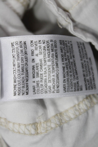 Mother Women Ankle Cropped Striped White Pants Size 26