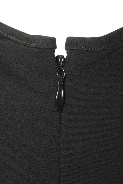 Nicole Miller Women Sheath Dress Black Long Sleeve Crew Neck Polyester Size 6