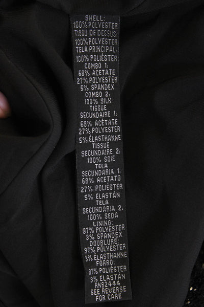 Nicole Miller Women Sheath Dress Black Long Sleeve Crew Neck Polyester Size 6
