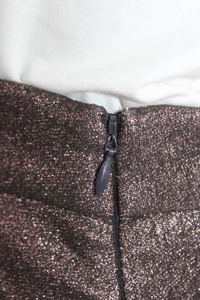 Milly Womens Textured Zip Lined Sparkly Short Skirt Purple Size 10