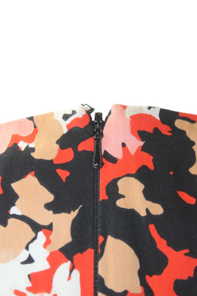 French Connection Womens Shift V-Neck Floral Knee-Length Dress Black Size 10
