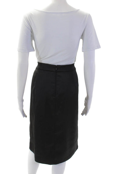Carmen Carmen Marc Valvo Women Shift Dress Brown V-Neck Zip Mid-Calf Size M