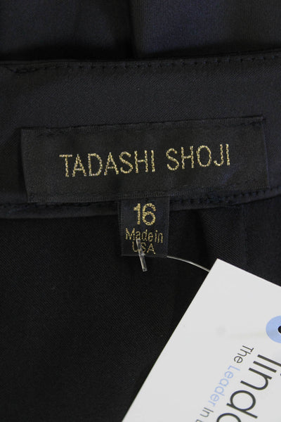 Tadashi Shoji Womens Knee Length Zippered Straight Skirt Black Size 16