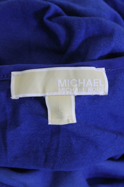 Michael Michael Kors, Women, T-Shirt Blue Polyester Long Sleeve Size L